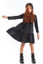 Velvet Hooded Long Sleeve Ruffled Skirt Girl's Dress