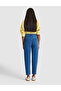 Blue Mom High Waist Fit Jean Trousers 50307851-Vr036 - 5
