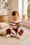 Striped Punch Teddy Bear Baby Set with Snap Fasteners on the Shoulder, 2-Piece Bottom and Top, Transitional Months, 3-6-9-12 Months - 4