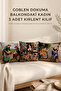 TAPESTRY WOVEN WOMAN ON THE BALCONY 3 PIECES CUSHION COVERS