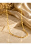 Unisex Paperclip Oval Ring Chain Necklace