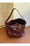 Large Size Women's Shoulder Bag with Ring Belt Detail - 6