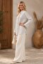 Women's Black Striped Glittery Long Stylish Shirt - 5