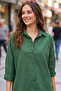 Women's Oversize Long Shirt Emerald Green 1001 - 3