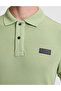 Green Slim Fit Knitted Textured Buttoned Polo Collar T-Shirt 50309959-Vr016 - 6