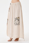 Beige Italian 100% Linen Long Linen Skirt with Elastic Waist, Sizes 38 - 44 - 5