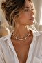 Minimalist Natural White Sea Shell Thin Row Necklace Handmade Elegant Jewelry Design - 3