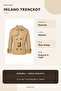 Girl's Milano Lined Belted Buttoned Canvas Trench Coat - Camel - 7