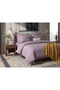 Cotton Sateen Double Duvet Cover Set, Gray Striped Pattern, Soft Texture, 4 Pieces - 2