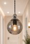 Lorenza Single ✨   Black ✨   Chrome Detailled ✨   Smoked Glop Glass Single Pendant Chandelier ✨   Living Room Chandelier Kitchen Glass Chandelier ✨   Modern Chandelier Models Lighting Ceiling Lighting Living Room Chandelier Metal Body Living Room - 4