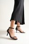 Audrey Flexible Soft Non-Slip Sole (4/6cm) Black Patent Leather Twisted Silver Band Women's Heeled Shoes