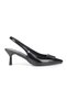 Lilith Flexible Soft Non-Slip Sole (4/6 cm) Black Patent Leather Open Elastic V Buckle Women's Heeled Shoes - 3