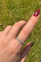 Steel Ring with Star Zircon Stone, Adjustable, Women'S, Non-Tarnish - 6