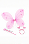 Butterfly Wing Costume Set - Tutu Skirt Wing Crown and Wand 4-Piece Children's Performance Accessories Powder Pink - 3