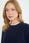 Lace Sleeves and Collar Knitwear Blouse - 3