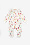 White Floral Patterned Zippered Baby Girl Romper - Clara - 2