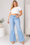 Women's Plus Size High Waist Lycra Spanish Flare Jeans 42-52 - 5