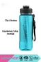 1000ml New Collection Large Size Silicone Straw Tritan Water Bottle with Measuring Scale Transparent Body and Hand Strap, Bpa Free, Odor Free - 5