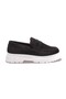 Zrk-x11 premium thick sole laceless black white suede men's loafer - 2