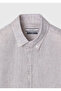 Beige Plain Casual Fit Long Woven Casual 100% Linen Shirt - 8