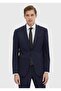 Navy Blue Plain Regular Fit Wool Blend Suit