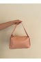 Women's Shoulder Bag with Wide Strap and Staple Detail, Baguette Bag, Daily Stylish Office Handbag - 9