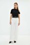 Elastic Waist Palazzo Fabric Trousers