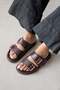Axel Women's Buckle Detail Daily Comfort Leather Slippers Brown - 2