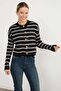 Striped Buttoned Knitwear Cardigan