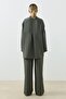 Striped Modal Suit Green