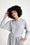 Buttoned Skirt Suit Gray - 3