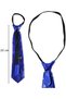 Blue Color Sequined Sparkling Party Tie 33 cm - 2