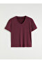 Plus New Season V-Neck Modal Blended Oversize Women's T-Shirt - 5