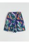 Two Mt Shop Quality Lcwaikiki Classic Green Elastic Waist Floral Women's Shorts - 5