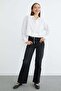 Buttoned Crop Shirt with Tie Front - 2