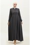 Lace detailed mevlana abaya 5069-06 smoked