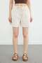 Elastic Waist Tied Gabardine Shorts - 6