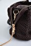Zippered Knitted Shoulder Bag with Chain Strap - 3