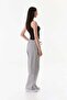Gabardine Palazzo Trousers with Elastic Waist Pockets - 4