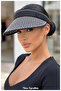 Women's Straw Visor Hat - Adjustable Sports and Beach Visor with Black Stripe (57-58 cm) (100% Paper) - 5