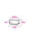 Cube Glass Storage Container Single Small Size 405 ml Rectangular White Plastic Lid (for Breakfast) - 4