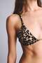 Regular Fit Leopard Patterned Wrinkled Textured Fabric Bikini Top G7037Ax26Sm - 4