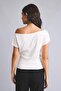 Loose Fit Boat Neck Short Sleeve White T-Shirt I3719Ax26Hs - 7