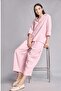 Barrel Fit Linen Blend Elastic Waist Elastic Leg Trousers I1195Ax26Hs - 4