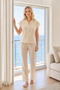 Women's Summer Linen Woven Button-Down Pajama Set |   Stylish and Very Comfortable Model 88-137