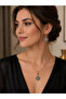 Crystal Stone Clover Figure Necklace and Earring Set