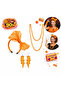 80S 90S Neon Orange Party Set – Necklace Earrings Crown (5263) - 3