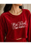 Be Real Not Perfect Velvet Crop Pajama Set - 4