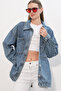 0694 Double Pocket Oversize Denim Jacket - Ice Blue - 4
