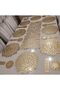 Artificial Leather/1 Serving Tray, 8 Service Plates, 8 Bread Plates, 8 Spoon Holders/Dining Presentation Set/For 8 People/25 Pieces/Gold - 8